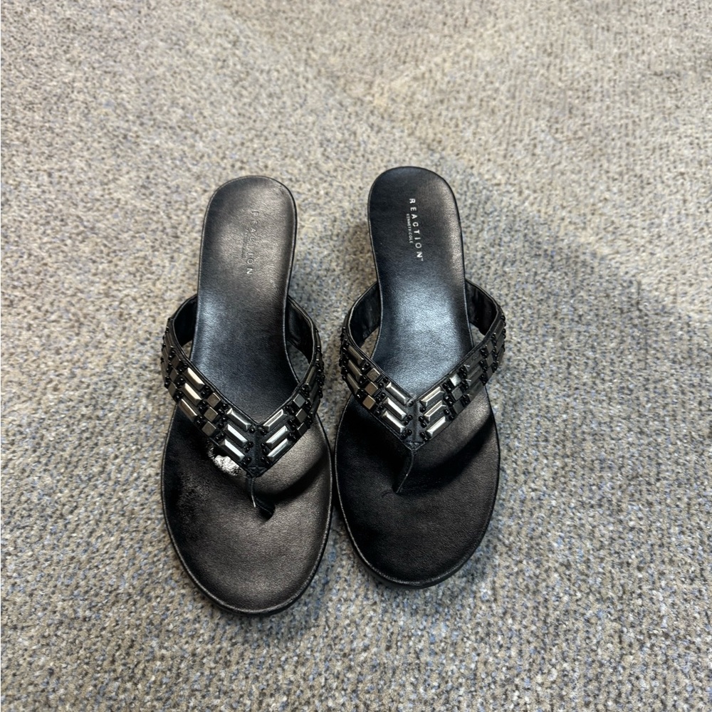 Reaction Black Beaded Women's Sandals